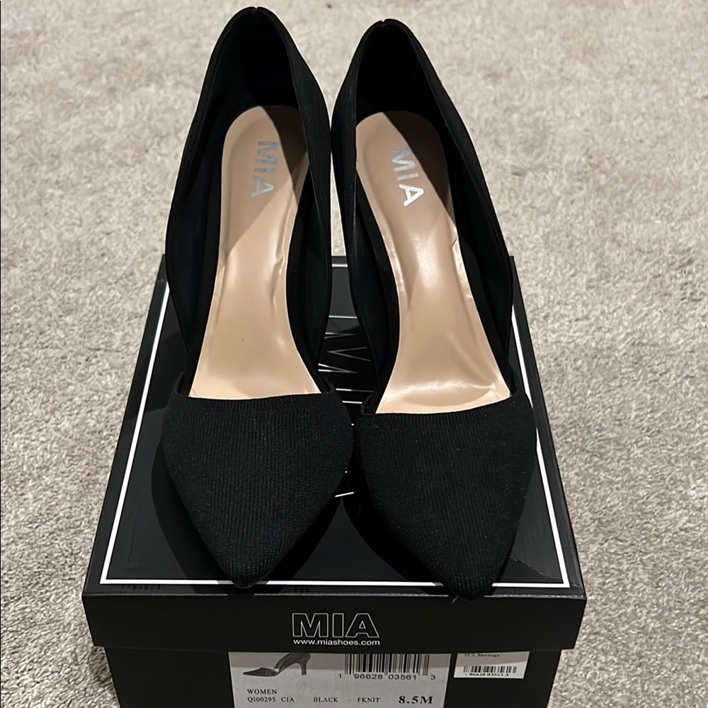 MIA Black Stiletto Heels Classic Suede Design